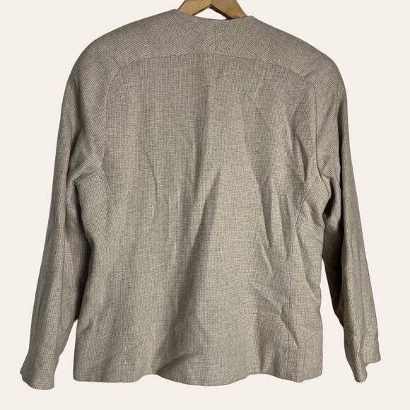 Vintage E.H. Woods Wool Blend Double Breasted Beige Blazer Jacket Size 12 - Picture 8 of 9